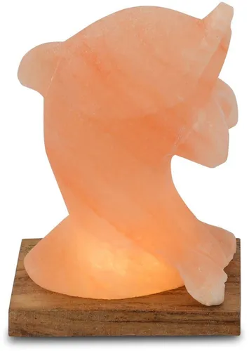 HIMALAYA SALT DREAMS Salzkristall-Tischlampe Delfin - Handgefertigte Salzkristalllampe in Delfinform, einzigartig und warmweiß beleuchtet. Ideal als dekoratives Element für Ihr Zuhause, schafft eine entspannende Atmosphäre.