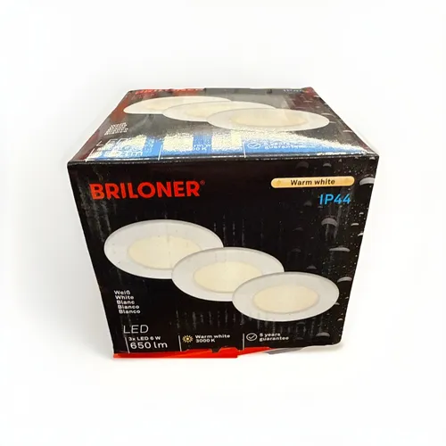 Briloner LED Einbauleuchte 3er-Set - Deckenlampen & Kronleuchter: 3x6W LED-Modul, energieeffiziente Beleuchtung in modernem Design, ideal für stimmungsvolle Raumgestaltung.