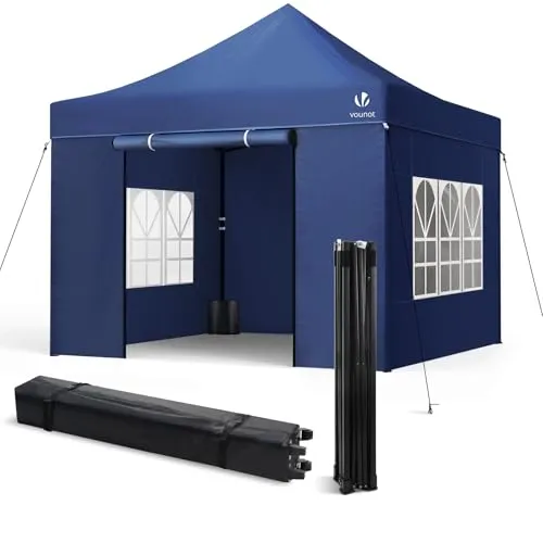 VOUNOT® Pavillon 3x3m - Wasserdicht & Stabil - Robuster Pop Up Faltpavillon mit 4 Seitenteilen und Sandsäcken, ideal für Partys und Veranstaltungen. Einfach zu montieren und winterfest für ganzjährige Nutzung.