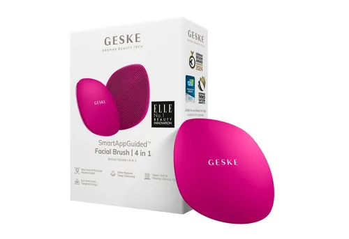 GESKE German Beauty Tech Elektrische Gesichtsreinigungsbürste SmartAppGuided™ Facial Brush 4 in 1, Packung, 1-tlg., inkl. kostenloser APP (SmartAppGuided Device), Mit der GESKE App erhältst Du deine personalisierte Hautpflegeroutine.