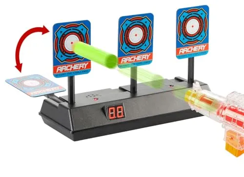 Playtastic Kinder Schiessstände: Elektronische Zielscheibe mit Auto-Reset, Sound- & Licht-Effekten, LCD (Punktespielzeug, Schießspielzeug, Dart)