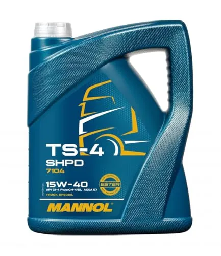 Mannol TS-4 SHPD 15W-40 Extra [5L] Motoröl - Hochleistungs-Motoröl für PKW und Lkw, hervorragender Schutz und Leistung, erfüllt zahlreiche Spezifikationen, ideal für den Einsatz in modernen Motoren.