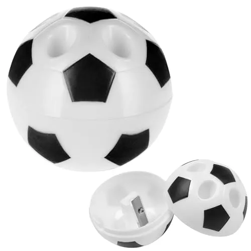 FOOTBALL Anspitzer MIT BEHÄLTER, Bleistiftspitzer, Bleistiftspitzer FÜR GAMER, Spieler, Bleistiftständer (Fußball)