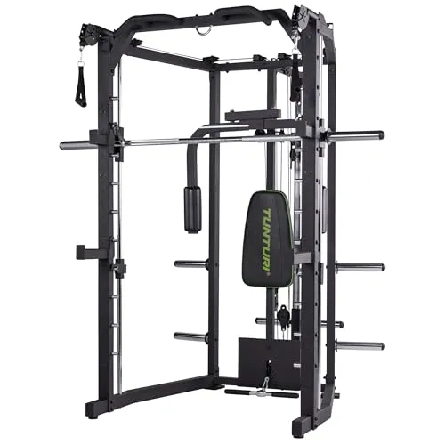 Tunturi Full Smith Machine SM80, Kraftstation Multigym, mit Flaschenzug, Klimmzugstange, Butterfly