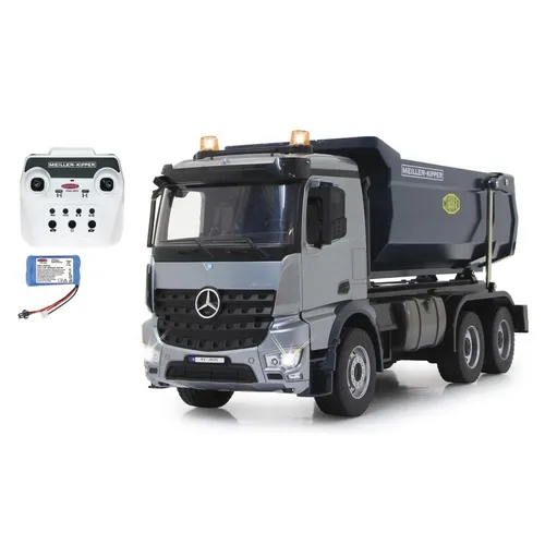 Jamara Mercedes-Benz Arocs Muldenkipper 1:20 - RC-Modell Muldenkipper mit 15 kg Hubkraft, 2,4 GHz Fernsteuerung für präzise Kontrolle und realistische Sounds – ideal für Mini-Baustellen.