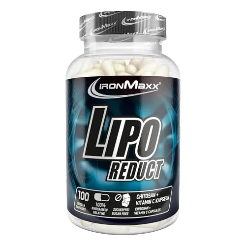 IronMaxx Lipo Reduct 600 - 100 Stück | Hochdosierte Chitosan-Kapseln | Unterstützt Gewichtsmanagement & Fettbindung