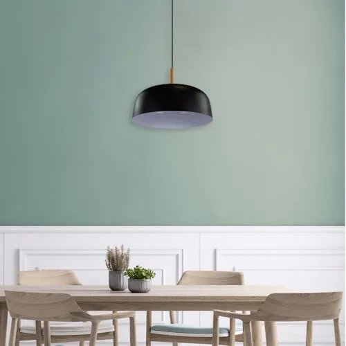 Luxula Deckenleuchte LX700174, Schwarz, Ø 30 cm - Moderne Deckenleuchte mit E27-Fassung für individuelle LED-Lampen, stilvolles schwarzes Stahlgehäuse, ideal für jeden Raum wie Schlafzimmer, Wohnzimmer oder Büro.