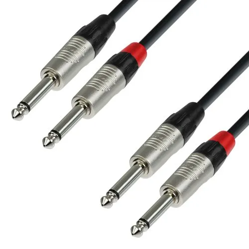 Adam Hall Cables 4 STAR TPP 0300 Twin-Kabel REAN 2 x Klinke TS auf 2 x Klinke TS | 3 m