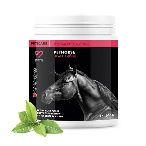 Peticare Detox-Mix Pulver für Pferde | Unterstützt Leber & Nieren, Darmfunktion | Natürliche Entgiftung für Pferde & Ponys | Pflanzliche Inhaltsstoffe, MSM & Vitamin B6 | petHorse Health 4604
