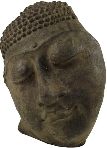 GURU SHOP Buddhafigur, Buddhamaske aus Stein, Braun, 23x20x12 cm