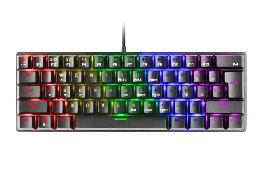 Mars Gaming MK60 Schwarz, Mechanische Gaming Tastatur FRGB, Antighosting, Switch Mechanischer Blau, US Sprache