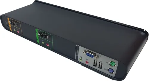 Belkin PC Umschalter 2 fach inklusive Kabel KVM VGA USB PS/2 Sound Bildschirm