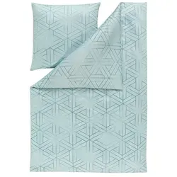 Estella Mako-Satin-Bettwäsche Luan azur - Bettwäsche-Set aus 100% Baumwolle, ca. 135x200cm + 80x80cm, pflegeleicht und bei 60 Grad waschbar für höchsten Schlafkomfort.