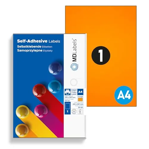 Drucker- & Kopierpapier Orange von MD Labels