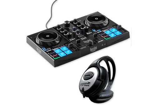 HERCULES DJ Controller Inpulse 200 MK3 mit Kopfhörer - Hercules DJ Control Inpulse 200 MK3: Ideal für Einsteiger im DJing. Mit 2 Decks, intuitiven Lichtführungen und USB-C Anschluss. Inklusive Kopfhörer für ein umfassendes Erlebnis.