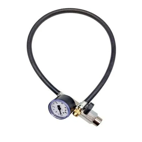 Druckflaschen Adapter mit Manometer 0-10 bar für Ausdehnungsgefäße / Gefäßfüller