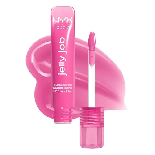 NYX Professional Makeup Peptide Infused Jelly Gloss, Pflegender Gloss für optisch vollere Lippen, Jelly Job, Farbe: Jelly Icing