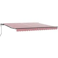 vidaXL Automatische Einziehbare Markise 400x300 cm - Außenanbau mit rot-weißen Streifen, UV- und wasserabweisend für stilvollen Sonnenschutz im Garten oder auf der Terrasse. Perfekt für entspannte Sommertage im Freien.