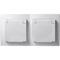 McPower Steckdose Flair IP44, 2-fach mit Berührungsschutz in weiß von McPower