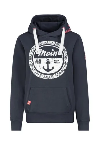 Eight2Nine Kapuzenpullover Damen Hoodie mit Küstenbackprint Sweater, Kapuzensweatshirt mit Kängurutasche, mit Kapuze