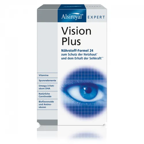 ALSIROYAL EXPERT VisionPlus 120 Kapseln - Fatburner für die Augenpflege, unterstützt die Gesundheit der Augen und kann bei Makuladegeneration helfen.