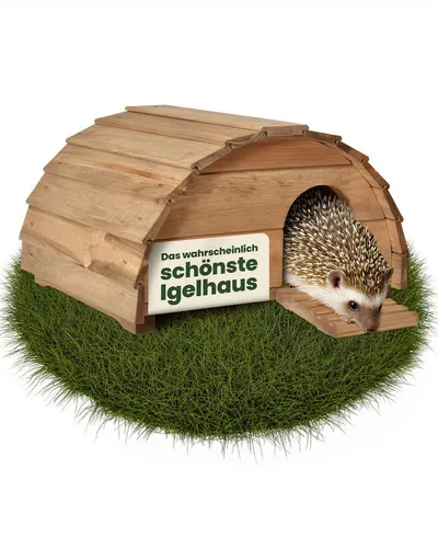 Igelhaus Igel Manni - Winterquartier aus Holz mit Labyrintheingang - Gemütliches Igelhaus aus behandeltem Holz, ideal für den Winter. Mit einem praktischen Labyrintheingang bietet es Schutz und Rückzugsmöglichkeiten für Igel. Perfekt für Lebensräume & Gehege von Kleintieren.