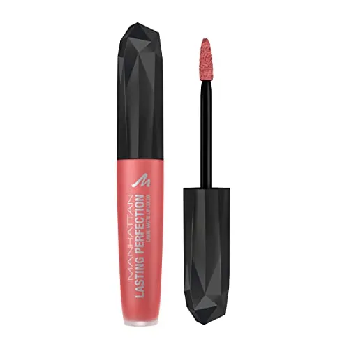 Manhattan Lasting Perfection Liquid Matte Lip Color, Fb. 350 Coral Sass, flüssiger Lippenstift, ultra-matt, 5,5 ml