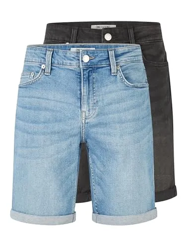 ONLY & SONS Jeansshorts Herren ONSPLY 2er Pack - Jeans Shorts im 2er Pack für Herren, Regular Fit mit Stretch für höchsten Komfort. Ideal für den Sommer, vielseitig kombinierbar und aus hochwertigem Denim gefertigt.