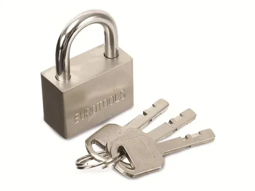 Sicherheits-Vorhängeschloss EUROTOOLS, 40mm, 3 Schlüssel