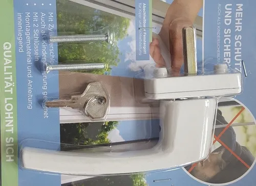 Abschließbarer Fenstergriff mit 2 Schlüssel weiß