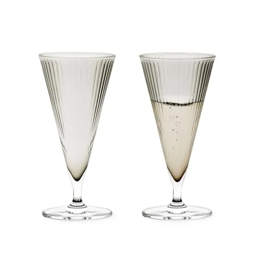 Grand Cru Nouveau Champagner-Gläser 200 ml - 2 St. - Elegante Champagner-Gläser aus mundgeblasenem Glas, spülmaschinenfest und ideal für besondere Anlässe. Perfekt für Champagner und gekühlte Getränke, mit einzigartiger Riffelung.