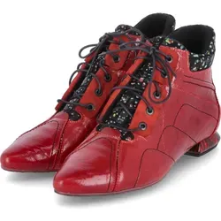 Simen Damen Schnürstiefel in Rot, Gr. 36 - Modische Simen Schnürstiefel in auffälligem Rot mit Ziernähten und Reißverschluss. Leichtes, wärmendes Futter und rutschhemmende Sohle bieten Komfort und Sicherheit für jeden Tag.