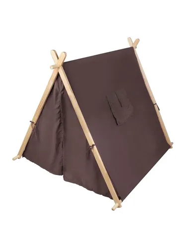 small foot Spielzelt Taupe - modernes Indoor-Zelt für kreative Spielstunden - Spielzelte für Kinder ab 2 Jahren, geräumig mit praktischem Fenster und Zeltöffnung – der perfekte Rückzugsort für fantasievolles Spielen und Kuscheln.