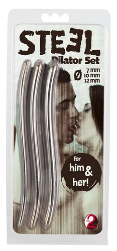 Dilator Edelstahl Penis Plug Penisplug Harnröhrendehner 3er SET 16,5cm 7,10,12mm