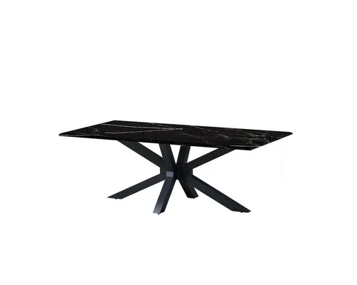 alesvelt Edler Couchtisch mit Marmorplatte – 130x70x46 CM Schwarz