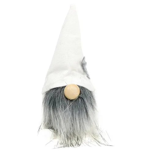 Weihnachtswichtel Deko Figuren im 4er Set mit Bart Weiß Grau 12cm für