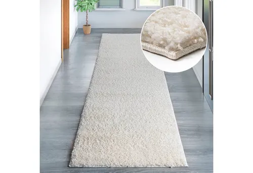 my home Läufer Viva, rechteckig, 45 mm hoch - besonders weich und kuschelig - Hochflor-Läufer für warme Füße, ideal für Wohnzimmer oder Esszimmer. Mit 45 mm Höhe und schmutzresistenten Eigenschaften sorgt er für Gemütlichkeit und verringert Trittschall.