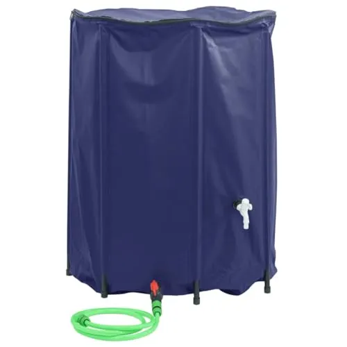 vidaXL Wassertank mit Wasserhahn 1350L - Faltbarer Regenwassertank aus reißfestem PVC, ideal zur Regenwasserspeicherung für die Gartenbewässerung. Robuste Konstruktion und praktisches Design mit ABS-Auslassventil und Zwei-Wege-Reißverschluss.