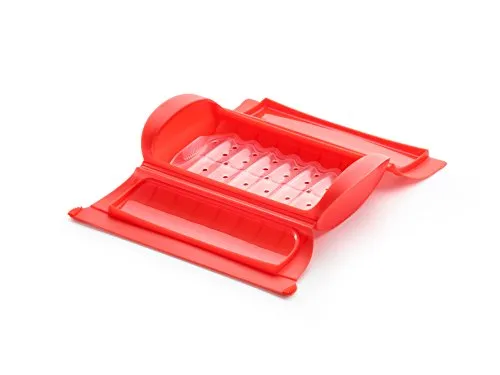 Lékué Dampfbox mit Einlegeboden für 1-2 Personen, rot von Lékué