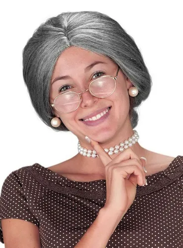 Fun World Kostüm-Perücke Oma - Großmutter Kostüm Perücke für Fasching, Aufsehenerregende Damenperücke für aufsehenerregende Auftritte