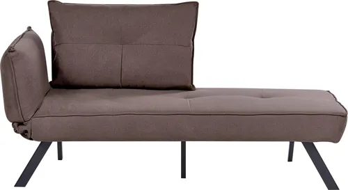 BELIANI Chaiselongue Braun Stoff Linksseitig mit Schlaffunktion Verstellbare Rückenlehne Wasserabweisend für Gästezimmer Wohnzimmer Récamiere