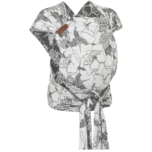 Hoppediz Babytrage Hop-Tye Advanced - Ergonomische Halfbuckle Trage in Florenz - Babytragen für Neugeborene ab Geburt (2,5 - 20 kg) mit ergonomischer Anhock-Spreiz-Haltung und individuell anpassbarem Tuchträger für optimalen Tragekomfort.