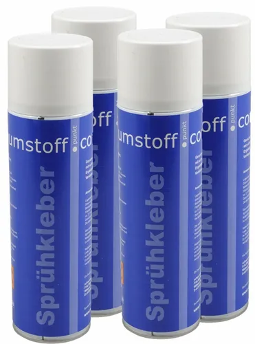 Sprühkleber 4 Dosen a 500ml kräftiger Kleber Spraydose Dosierventil, transparent