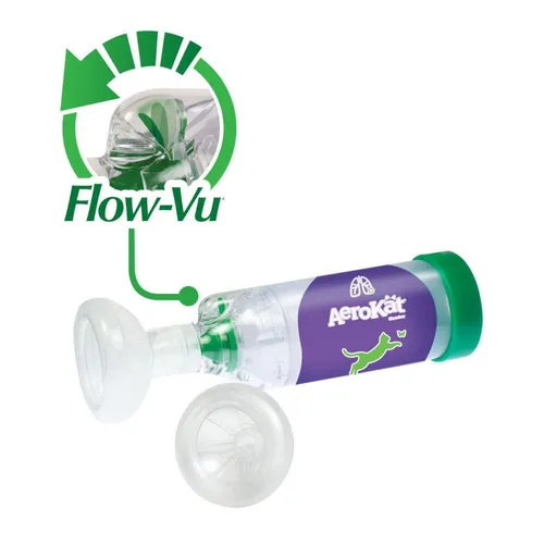 Aerokat Inhalationsgerät mit Flow-Vu Indikator für Katzen