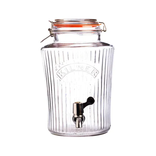 Kilner Vintage Getränke-Spender 5L - Gläser & Trinkgeschirr – ideal für Feiern, mit kleckerfreiem Zapfhahn und großer Öffnung für Obst und Eiswürfel, perfekt für Limonade und Bowle.