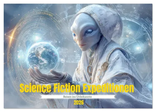 Liselotte Brunner-Klaus | Science Fiction Expeditionen Kalender 2025 - Entdecken Sie intergalaktische Erzählungen im Kunst-Kalender 2025 von Liselotte Brunner-Klaus. Ideal für Sci-Fi-Fans und kreative Köpfe, mit 14 Seiten voller Inspiration.