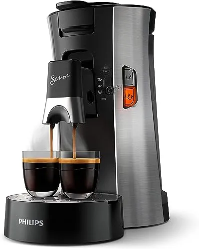 Philips Senseo Select Kaffeepadmaschine - 1-Tassen-Kaffeemaschine mit individueller Kaffeestärkewahl, Crema Plus Technologie für feine Crema und umweltfreundlichem Design aus 21% recyceltem Kunststoff.