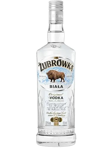ŻUBRÓWKA BIAŁA Vodka (1 x 700 ml), polnischer Vodka mit der Kraft des Bisons, kristallklarer, aus den Wäldern Polens, ideal für Cocktails und Longdrinks, meistverkaufter Vodka, 37,5 % Alk.