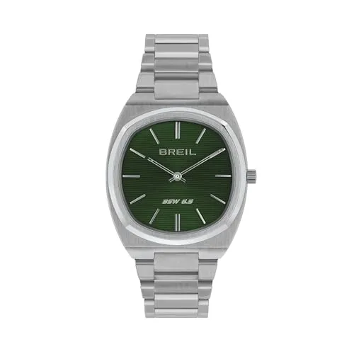 Breil Uhr Herren BSW6.5 Ziffernblatt GRÜN Bewegung NUR Zeit Quartz e Bracelet Stahl Silber TW2061