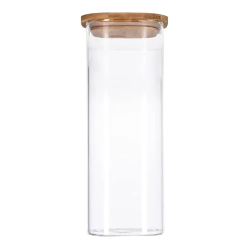 TALK-POINT Vorratsdosen aus Glas mit Bambusdeckel, Vorratsgläser, Glasbehälter | 550 ml - 2500 ml | luftdicht, Spülmaschinenfest, Mottensicher (2200 ml)